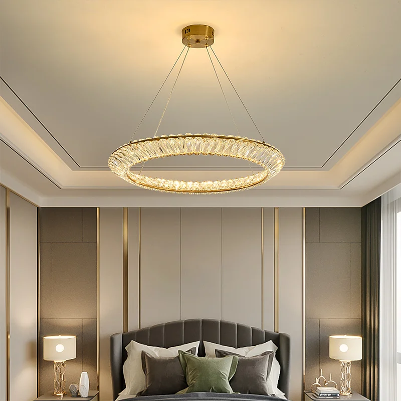 Modern light luxury crystal chandelier is suitable for living room bedroom dining room LED crystal lamp chandelier