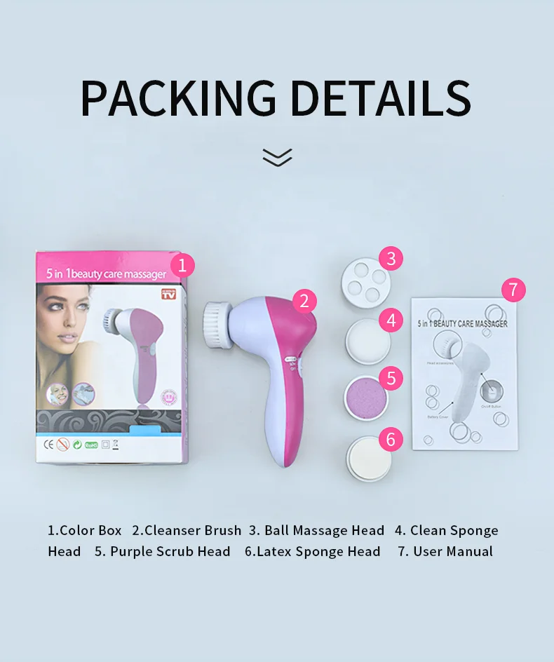 5 in 1 multi function beauty machine facial brush cleanser facial cleansing brush anti-aging SPA  Massager
