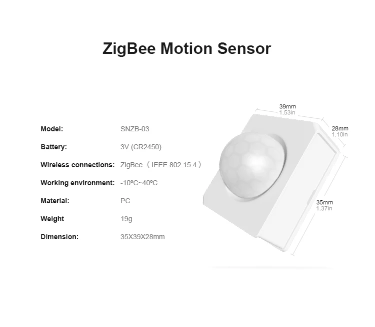 SONOFF SNZB 03 Zigbee датчик движения PIR человеческого тела поддержка ZBBridge через Zigbee2mqtt Alexa Google домашний помощник