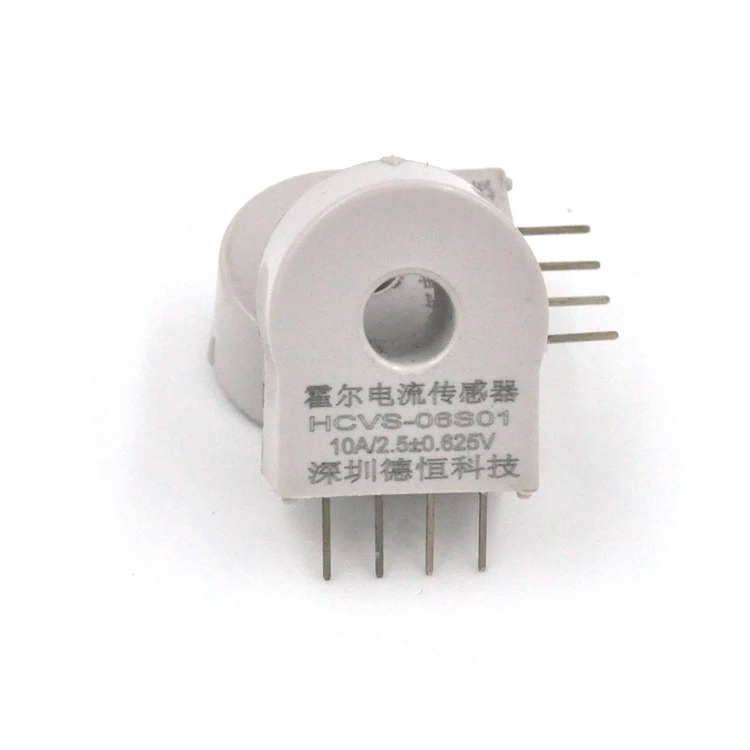 single 5V supply current transducer 10A/2.5V dc hall effect sensor