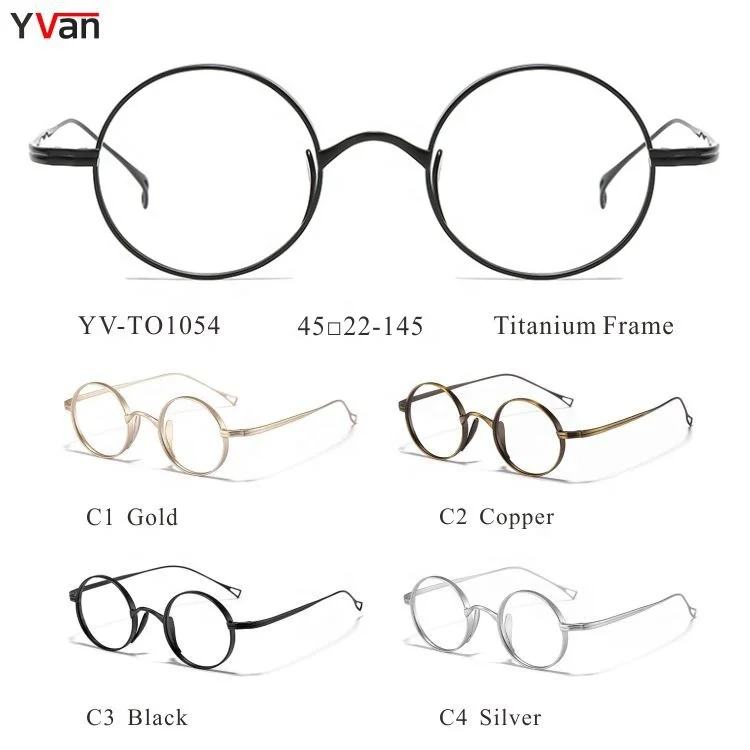 Shenzhen Retro High Quality Titanium Round Eyeglasses Eyewear Memory Titanium Chunky Round Optical Frame Spectacle Eye Glasses