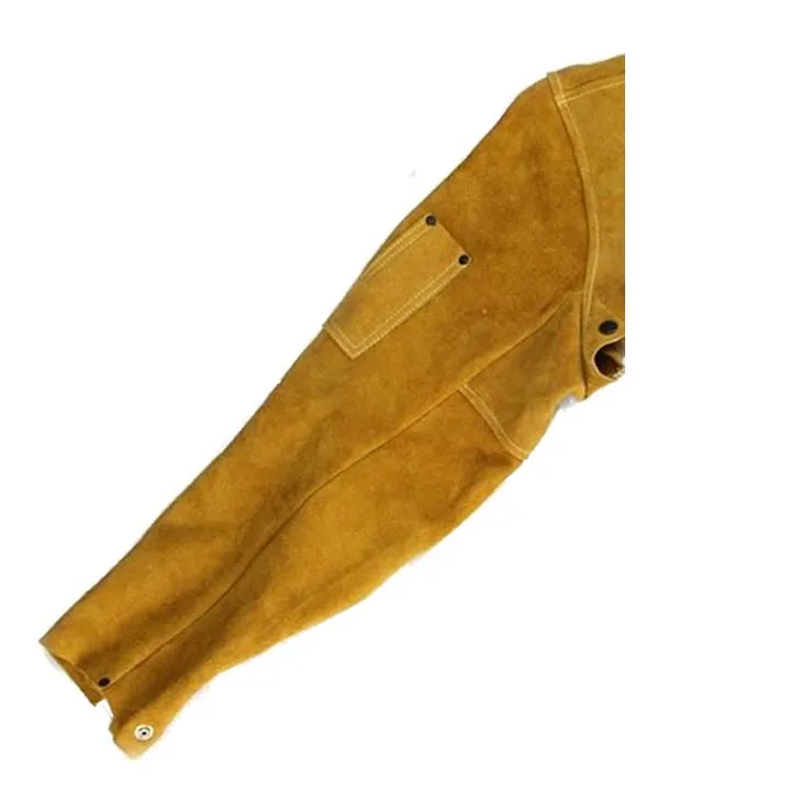 Big yellow leather welding caps made of premium quality cow split leather