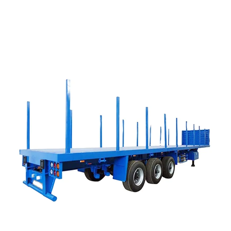 High Quality Single Tire Super 385 Air Suspension 15M Tri-axle Flatbed Trailer For Sale
