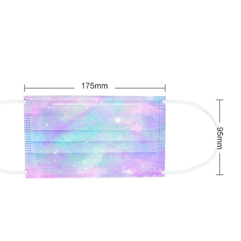  Цветная 3-слойная одноразовая Нетканая защитная маска для лица с принтом