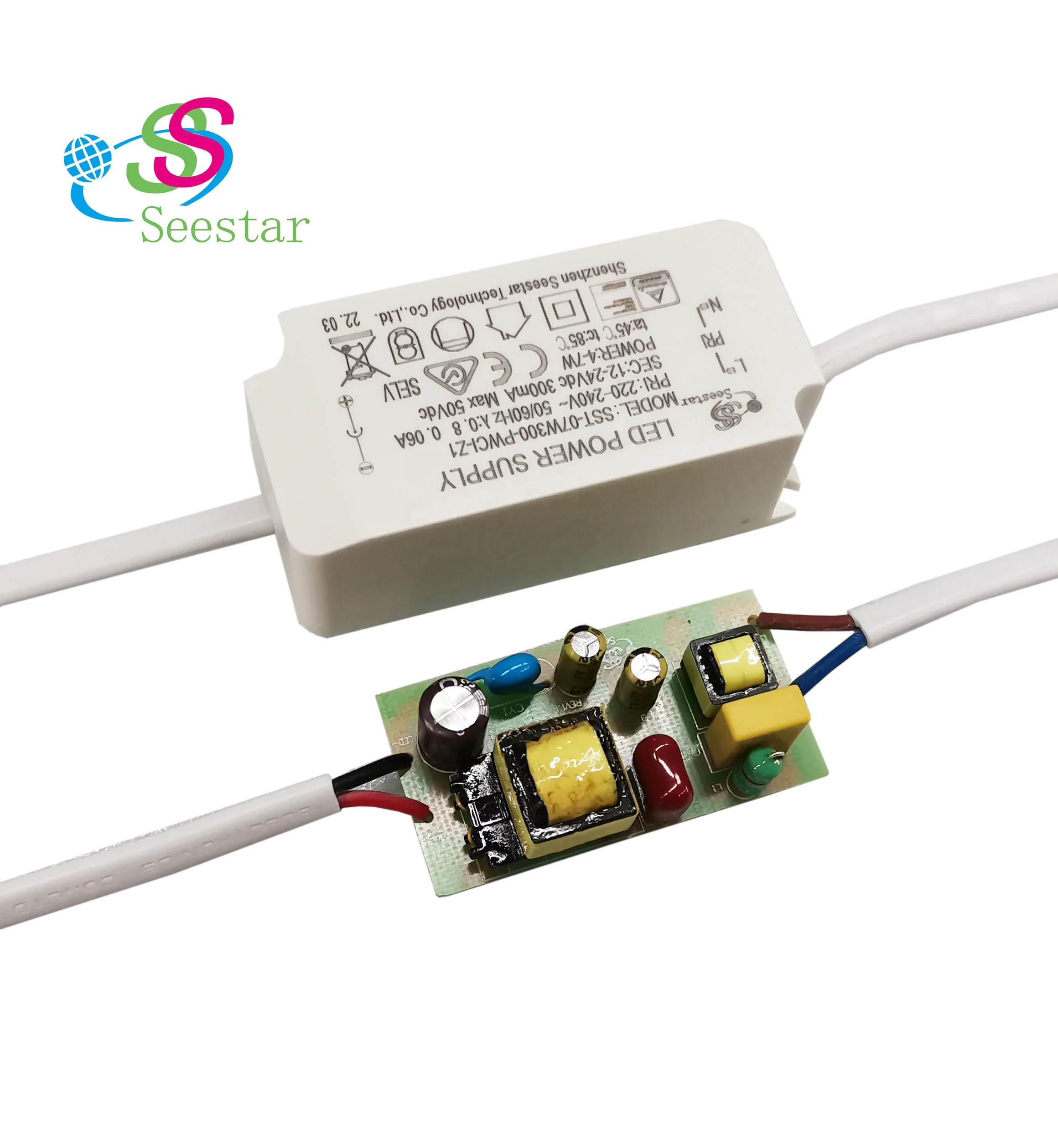 TUV CE CB SAA  4-7W AC220-240V DC12-24V 240mA 1KV Patent ultrasonic led driver SST-07W240-PWCI-Z1  NEW ERP standard free flicker