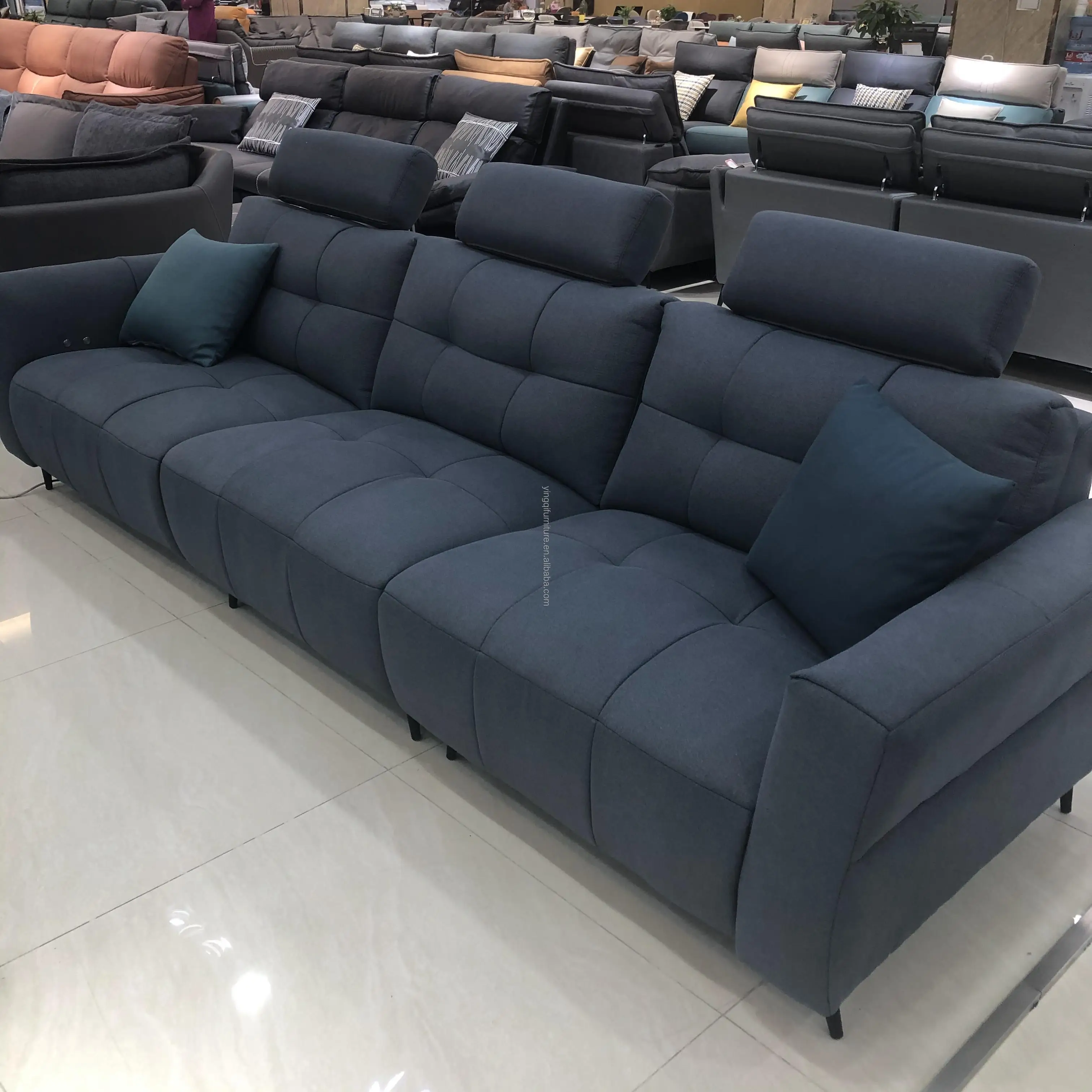 Modern Living Room Synthetic Leather Reclining Sofa