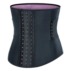 PINSEN Transgender Female Bodysuit Women WaistTrainer Black Latex Belt Plus Size  Slimmer Fajas Colombianas Women