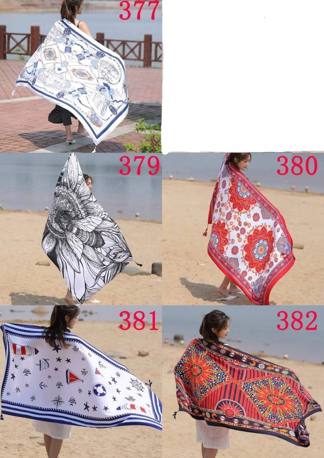 
Shawls print beach sarong cover up Bohemian style sarong viscose printed pattern Bohemian style Beach resort wear 