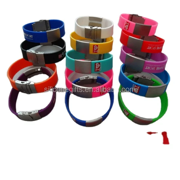 Adjustable Medical Alert Bracelet Stainless steel tags plates buckles clasps