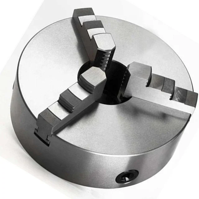 3 jaw self-centered rotating lathe chuck three-claw manual machine tool K11 series scroll middle hole chuck with hard jaws chuck