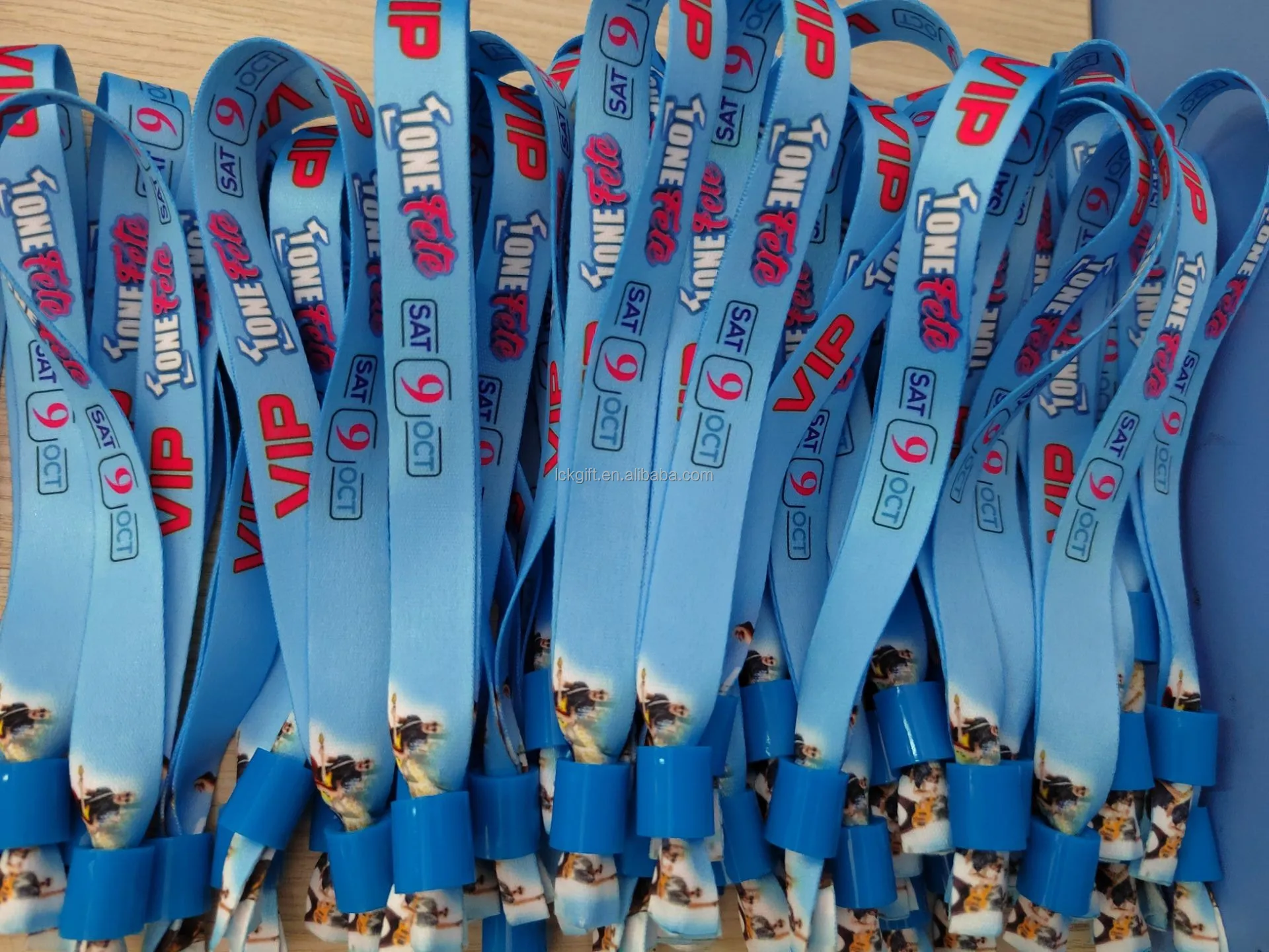 2024 Custom Cloth Event Ticket Wristband Sublimation Printed Polyester Fabric Festival Wristband