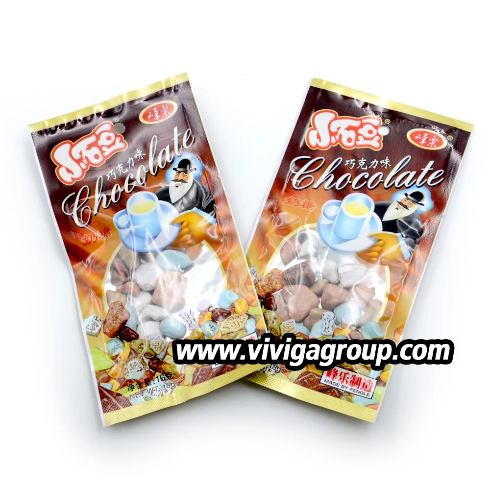 Hard chewy stone shape chocolate rock candy