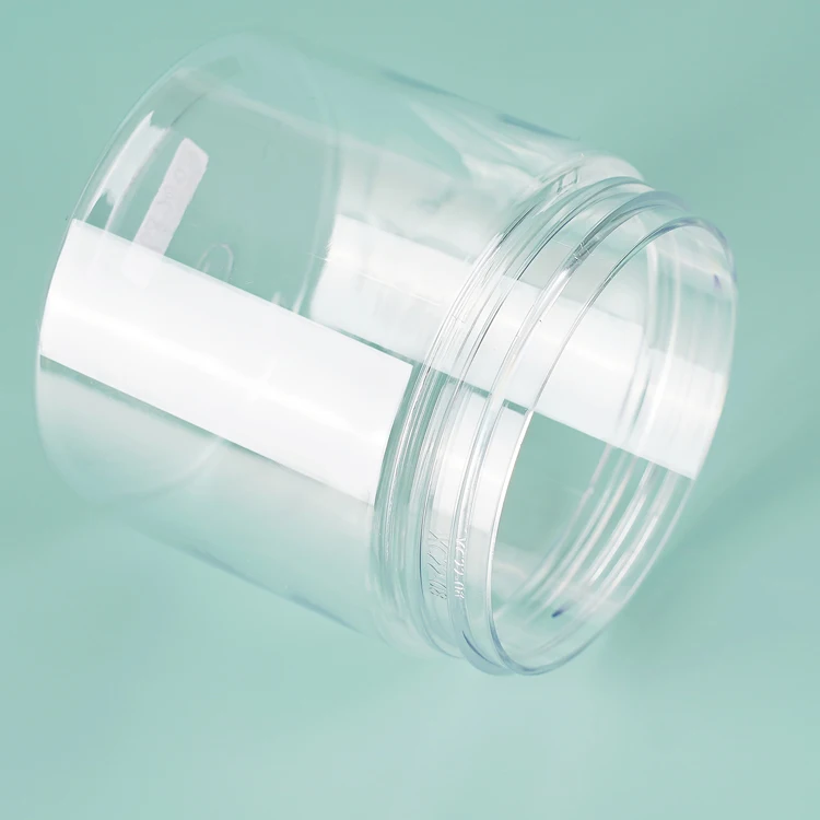 Wholesale Cosmetic Food Packaging Transparent Pet Plastic Cosmetic Cream Jar Food Storage Jar With Metal Aluminum Lid