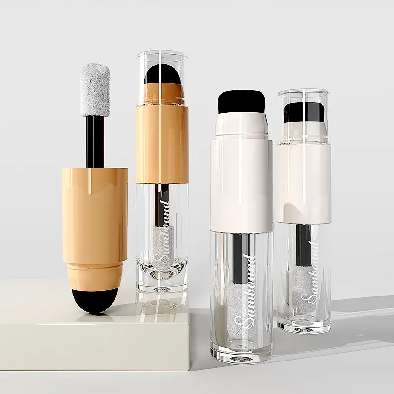 Custom Color Clear Lipgloss Containers Tube Screen Printing Plastic Lip Gloss Tubes Double Big Wand Big Brush Lipstick Cosmetic