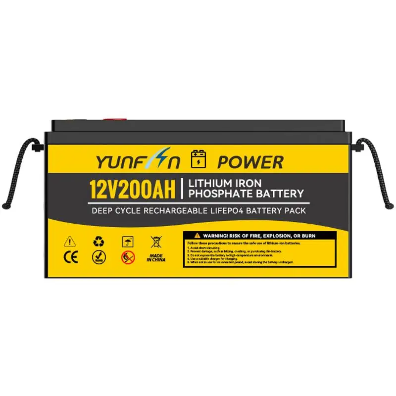 Аккумулятор Yunfan 12 8 В 100ah 6000 циклов Bms Bluetooth на солнечной батарее Lifepo4 для гольф-автомобиля
