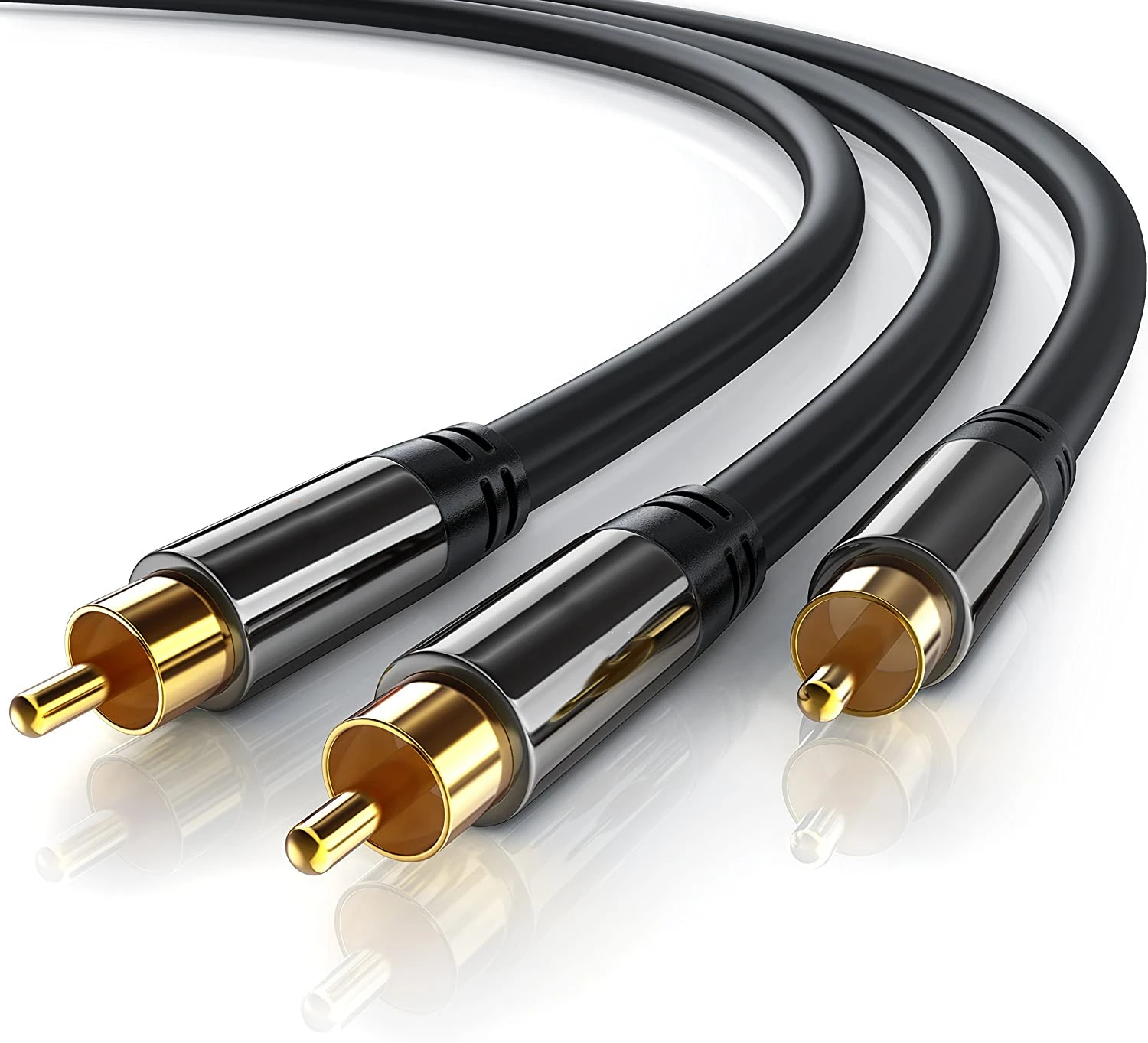 HIFI 0.5m,1m,1.5m,2m,3m,5m RCA Y Adapter Cable Subwoofer  1x Cinch to 2x Cinch audio cable 1 rca to 2 rca Power amplifier