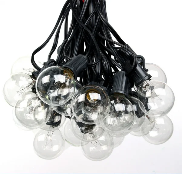 US / UK / EU Plug Connectable Festoon Party String Christmas Lights Fairy Wedding Garden G40 Globe String Lights