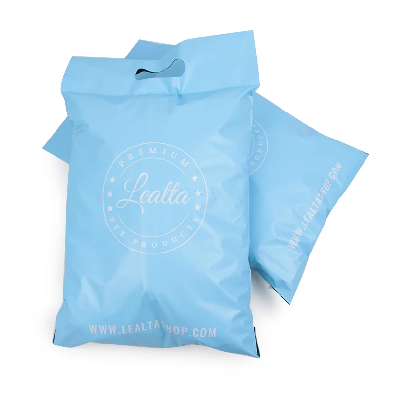 Custom Poly Mailer Bag Thick Shipping Bag Logo Printed Recyclable Packaging  Poly Mailer Bags  with Hand Length Handle