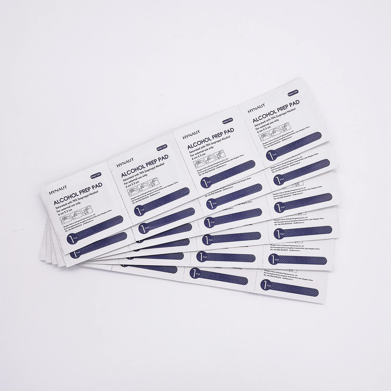 Qingdao hainuo 75% isopropyl wipe Alcohol Prep Pads 70%
