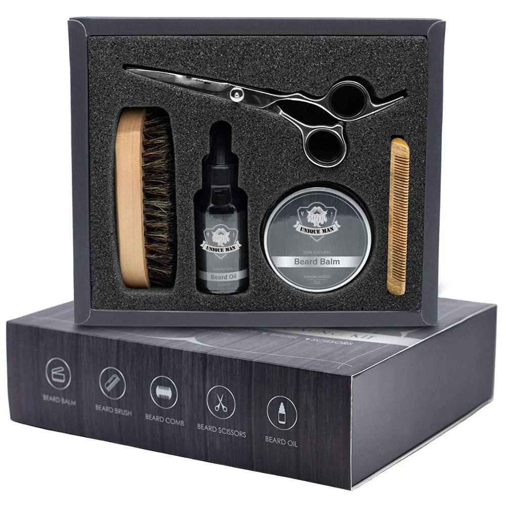 Custom logo incorporated organic beard oil beard growth kit mens premium beard grooming kit hot selling products 2023