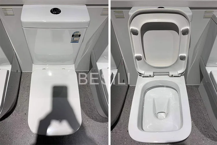 Foshan bathroom ceramic washdown sanitary ware elegant design two piece square toilet 8067