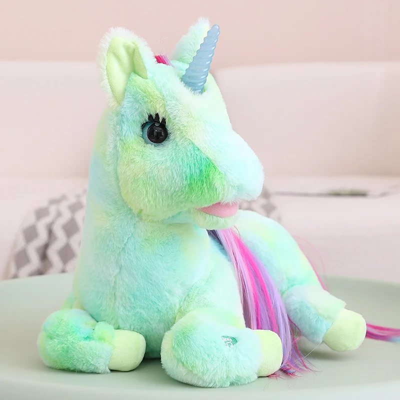New Sunrise Wholesale Lovely Electromotion Intelligent Cute Pet Plush Colorful unicorn Doll Toy with Beautiful Emulation Hair