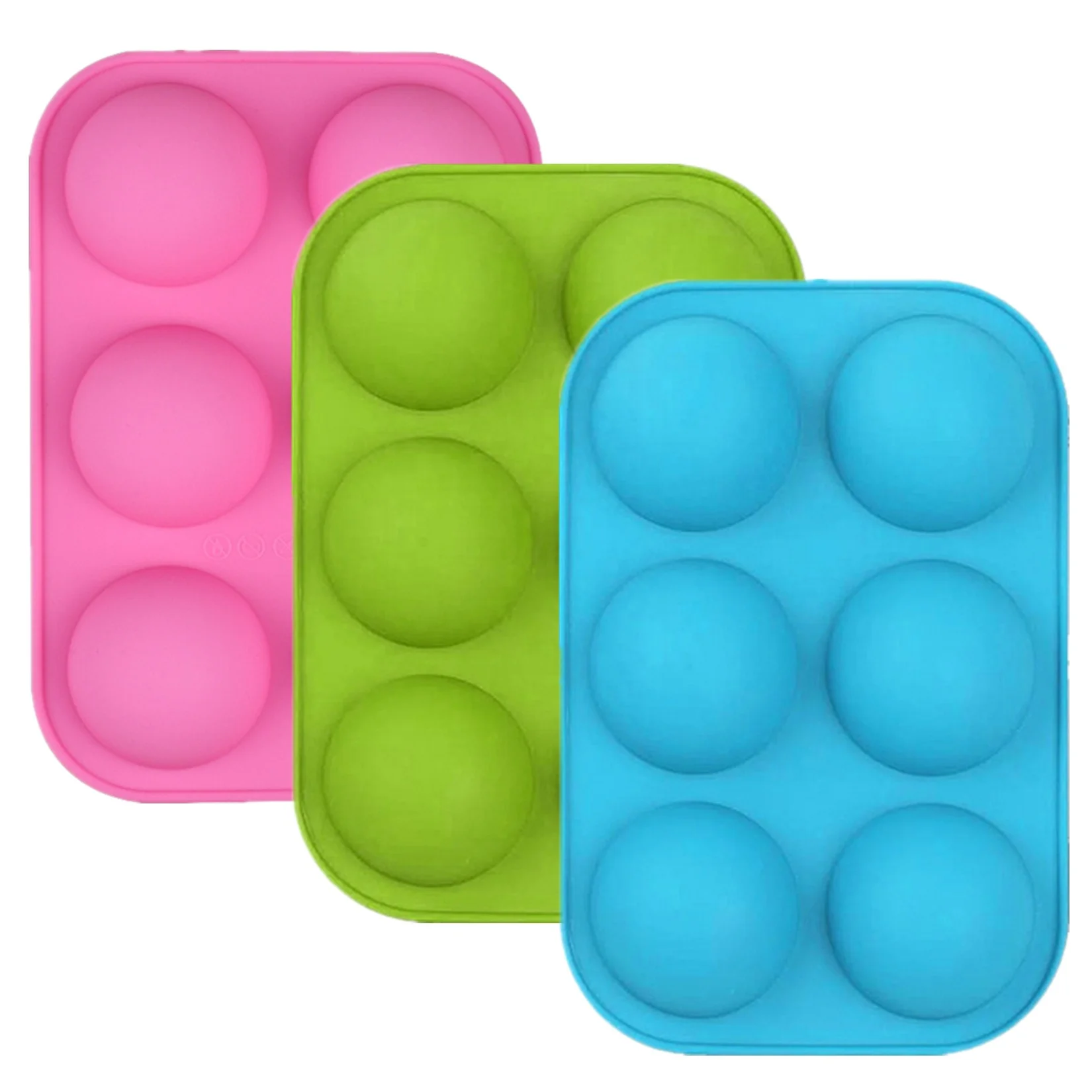 Silicone Baking Hot Chocolate Cake Bomb 6-Cavity Semi Sphere Making Mold 6 Holes Silicone Bomb Half sphere Silicone Soap Mold