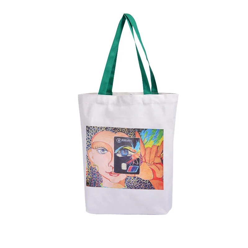 Wholesale Custom Printed customized recycle organic cotton canvas tote shopping bag with logo promotional supplier