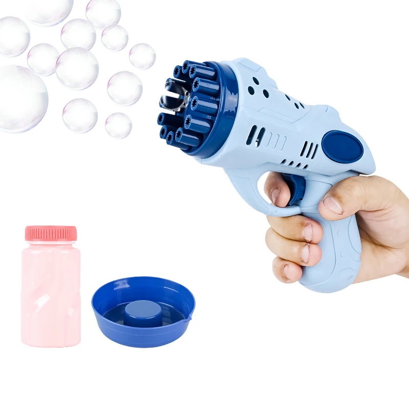 Tik Tok hot 12 holes bazooka bubble gun toy with 50 ml bubble liquid