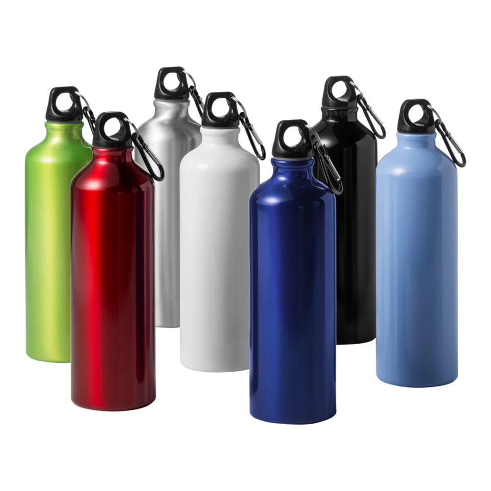 
High Quality 750ml Aluminum Sports Water Bottle Custom Logo With Carabiner BPA Free 