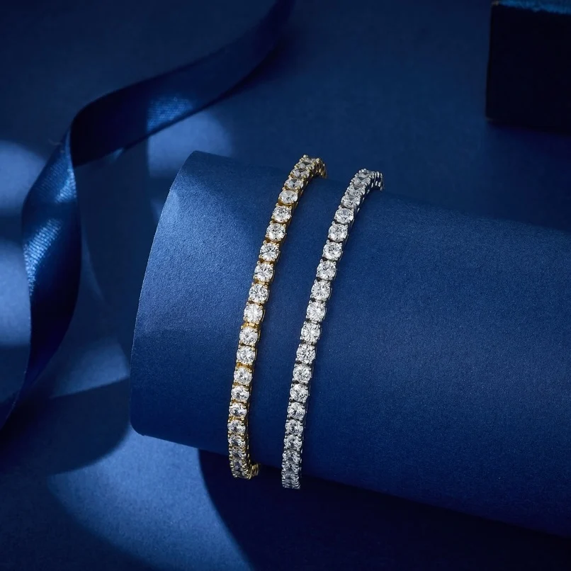 Fashion Jewelry High Quality 14K 18K Gold Plated Zircon Moissanite Women Tennis Fine Bracelet
