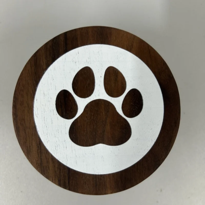 Black walnut Cylindrical wooden pet urns pet keepsake wooden cremation urns funeral box small animals hair collection box