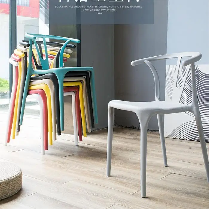 Nordic furniture famous designers cafe red blue plastic chair chic fashionable Italy elegant dining chair for dining room set