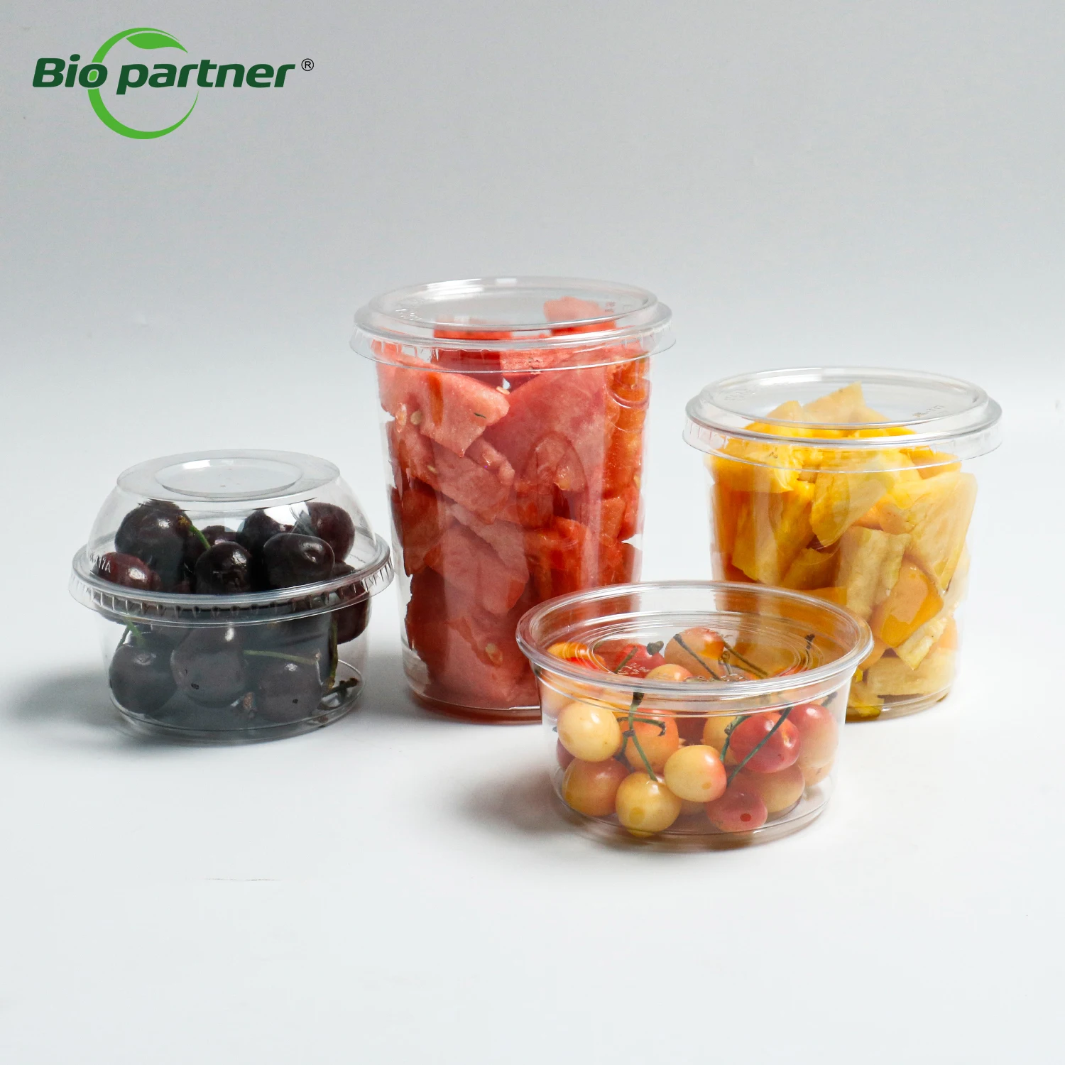 Takeaway Vegetable Portable Salad Fruit Slicer Cup Display Freezer Disposable Plastic Deli Container With Lid
