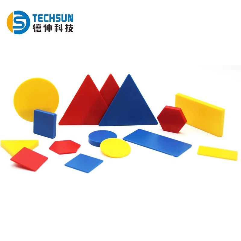 Plastic Attribute Blocks Student Kit Geometry Set Manipulatives for Preschool Set of 60pcs 5 Shapes