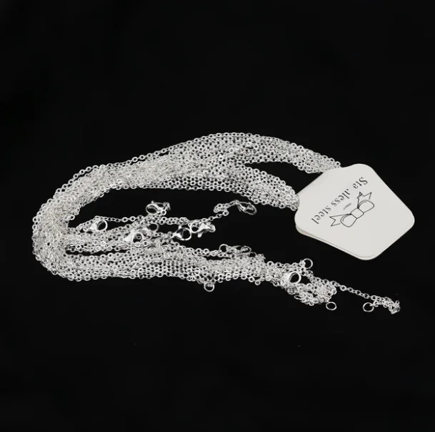 50cm Stainless steel O shape chain Cross chain Rose gold silver DIY necklace