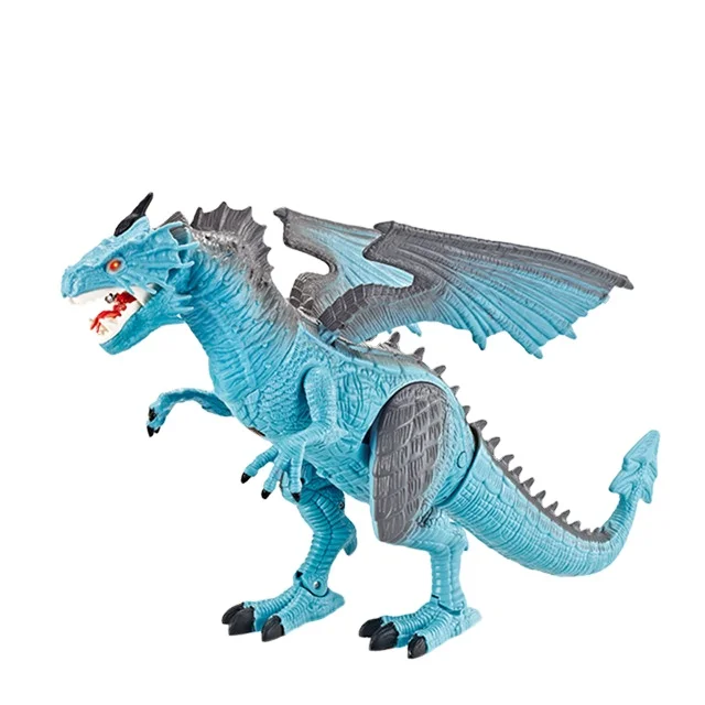 rc infrared spray simulation dinosaur model game plastic radio control walking animal toys with light sound for boy playing