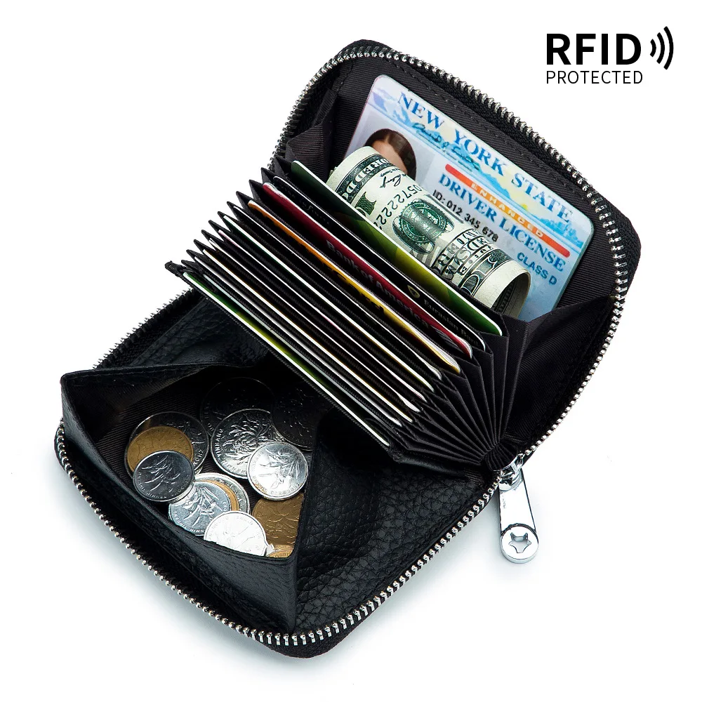 Оптовая продажа RFID кредитница с молнией для