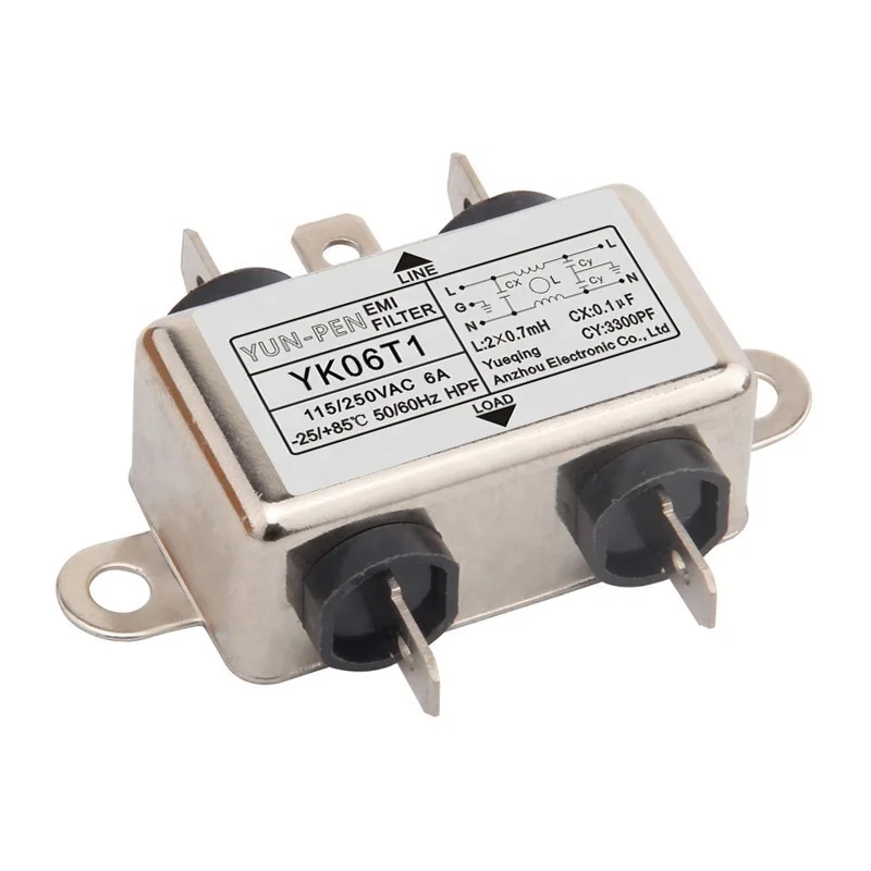 YK06T1 новый оригинальный EMI фильтр 115/250VAC 6A