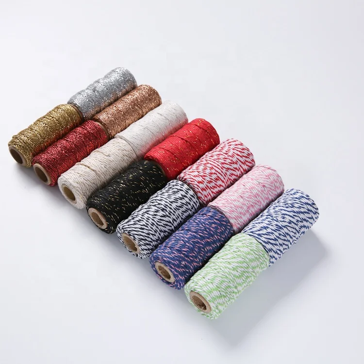 Оптовая продажа скрученный гибкий поводок из чистого хлопка для украшения дня рождения подарочная упаковка рукоделия