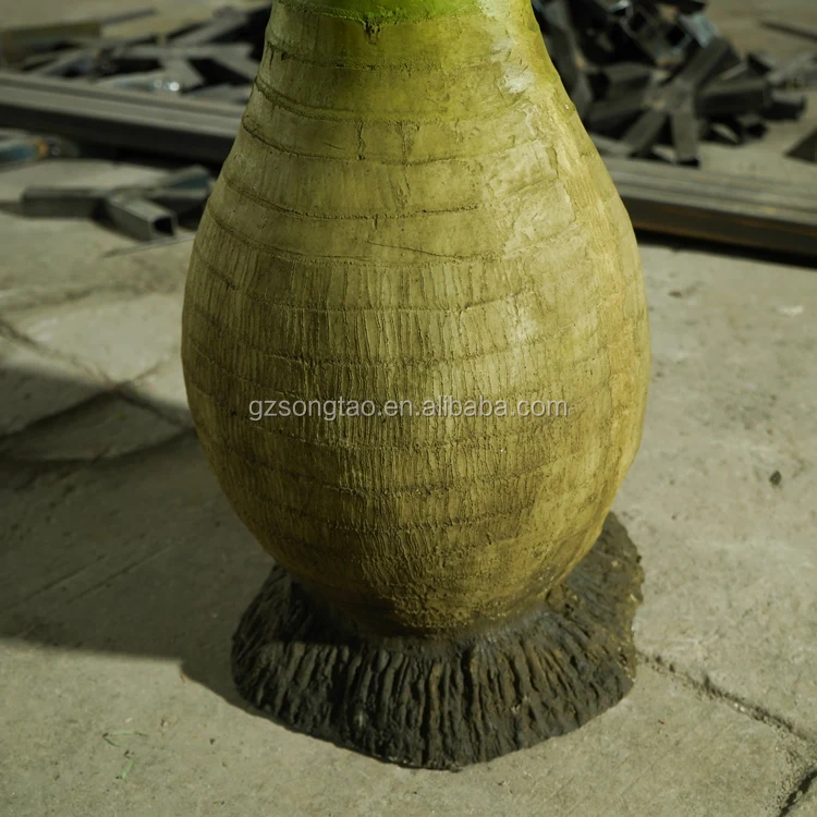 Artificial Outdoor Fiberglass Tall Trees Wine Bottle Coconut Palm Tree For Shopping Mall Indoor Decoration