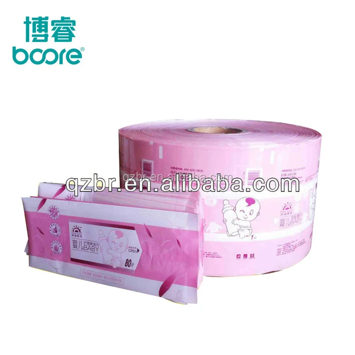 Custom printing wet wipes  laminated materials packaging foil/ wet wipe packaging film