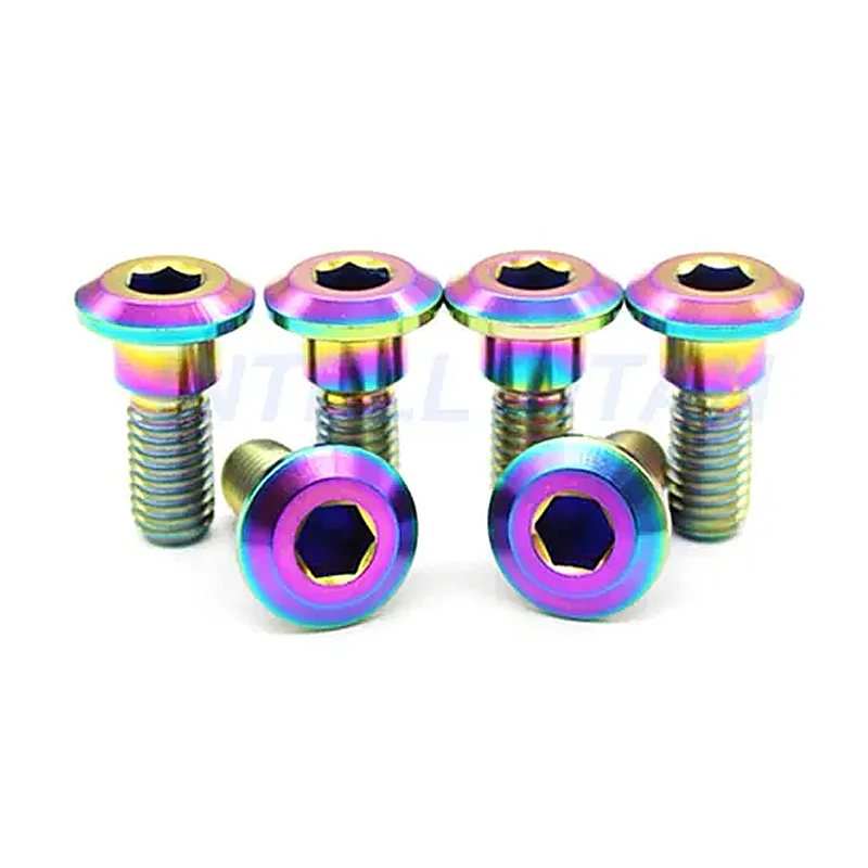 Gold Blue  M6*20mm Motorcycle Motorsports Body Front Disc Brake Titanium Shoulder Step Bolt