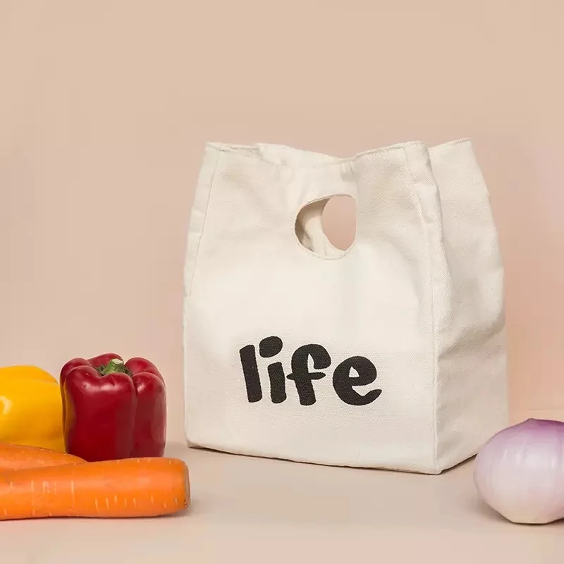 Japanese collapsible cooler picnic canvas lunch tote bag women insulated lunch bag