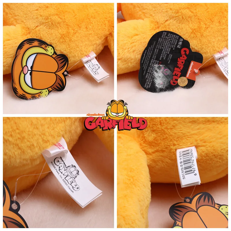Authentic Orange Garfield Movie-Style Plush Stuffed Toy Soft Fat Cat Embroidered Unisex PP Filled Perfect Birthday Gift