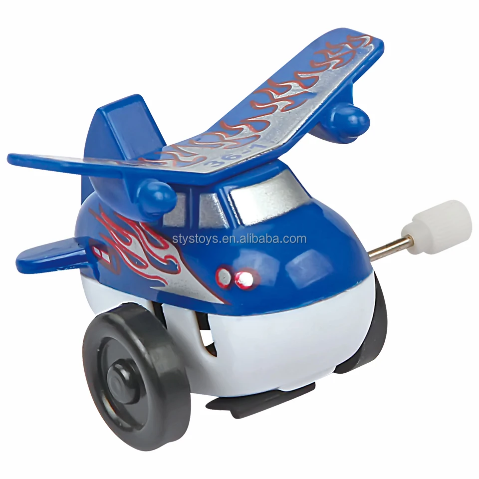Cartoon Wind-up Fliping Toy Plane Mini Classic Wind Up Airplane Toy Retro Aircraft Figure Model