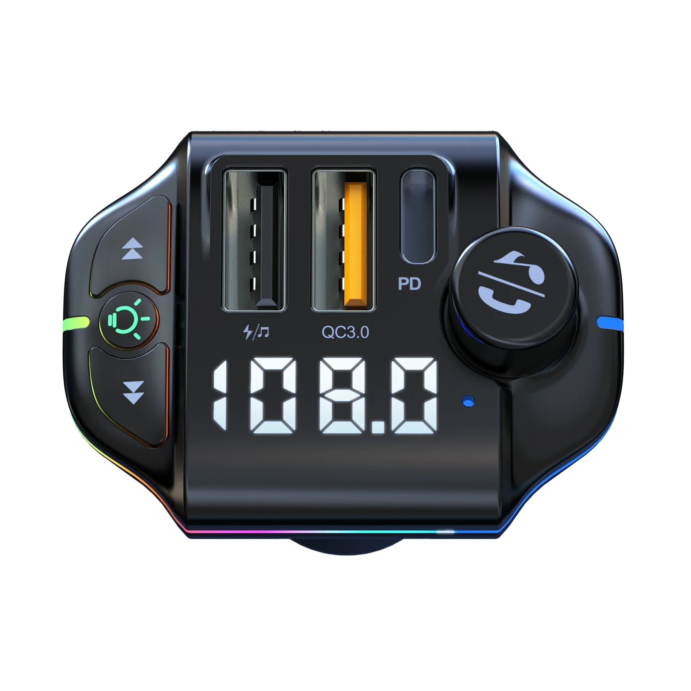 New PD20W Super Fast Charging Wireless BT Handsfree Usb Fm Transmitter Charger Colorful Lights Mp3 Player for Car