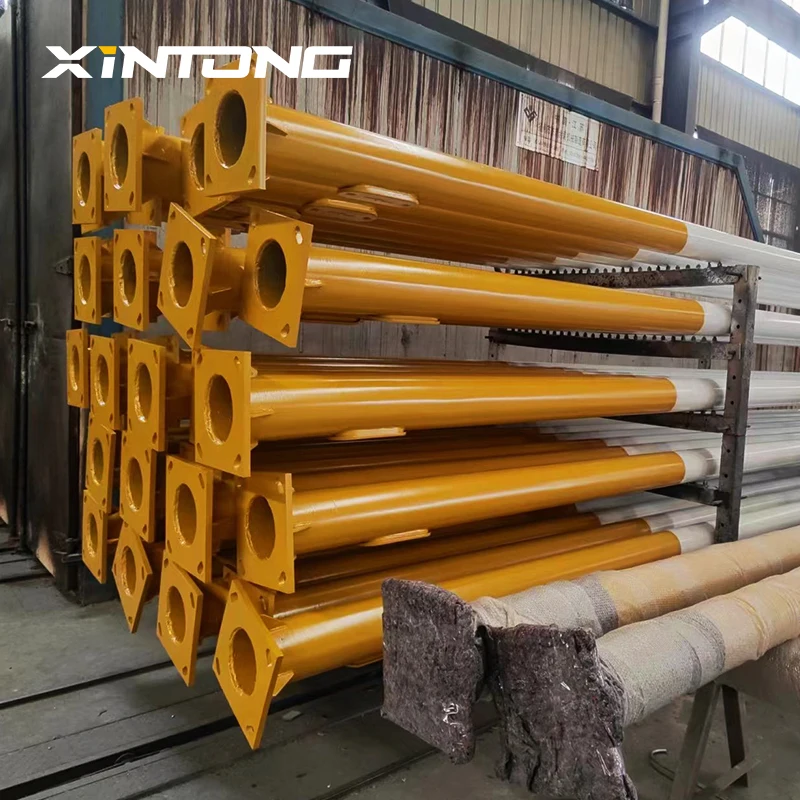 XINTONG 12meter Double Arm Solar Street Light Galvanized Pole Price 5m 10m 15m