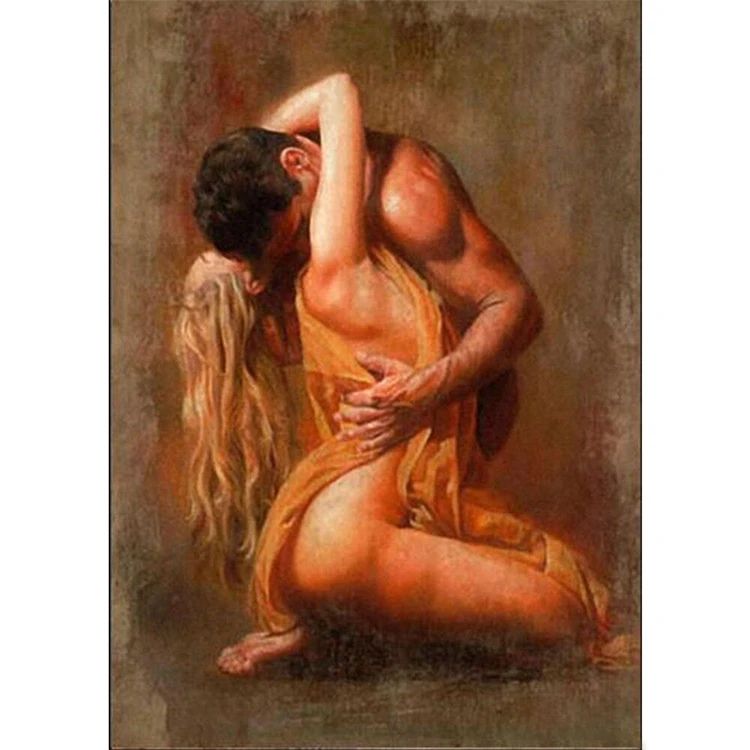 
Wholesale Full Square Round Drill nude paintings sexy couple painting for wall Artwork home decor 5D Diy diamond paintings 