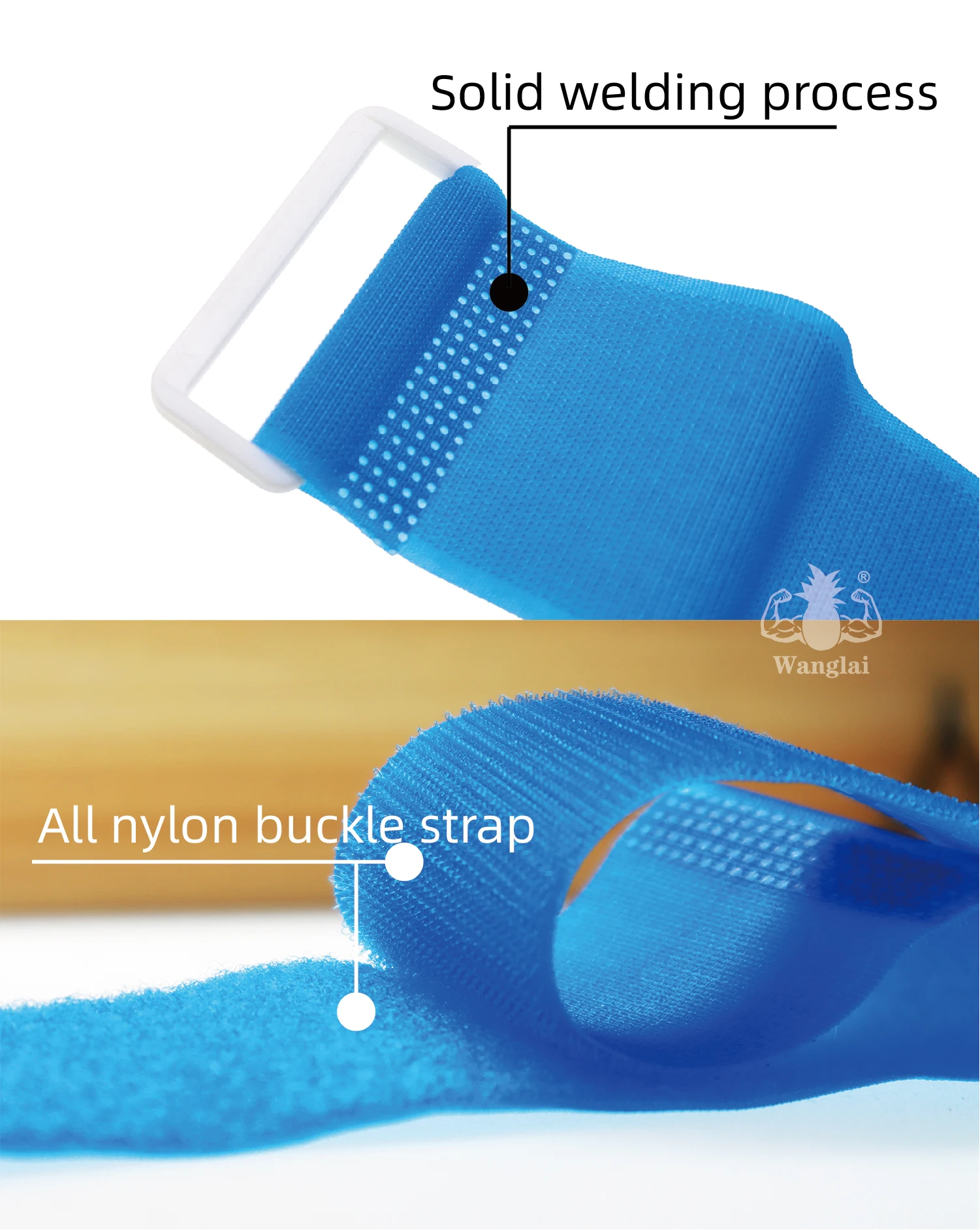 Wholesale Custom Logo Adjustable Travel Luggage Belt Nylon Webbing Luggage Strap hook and loop tape